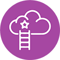 icono de potencia empresarial en la nube