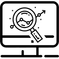 icono de con analisis de datos al instante