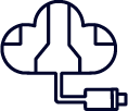 icono de nube hibrida y contenedores